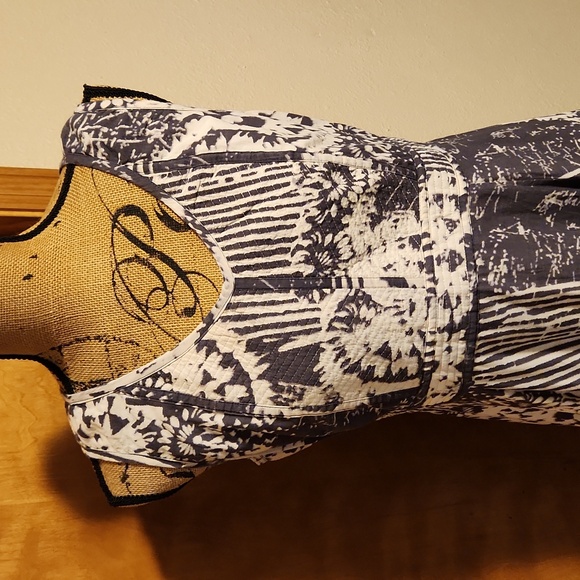 Coldwater Creek Gray Ivory Tie Dye Sleeveless Fit & Flare Maxi Dress Sz 14 - Picture 3 of 10